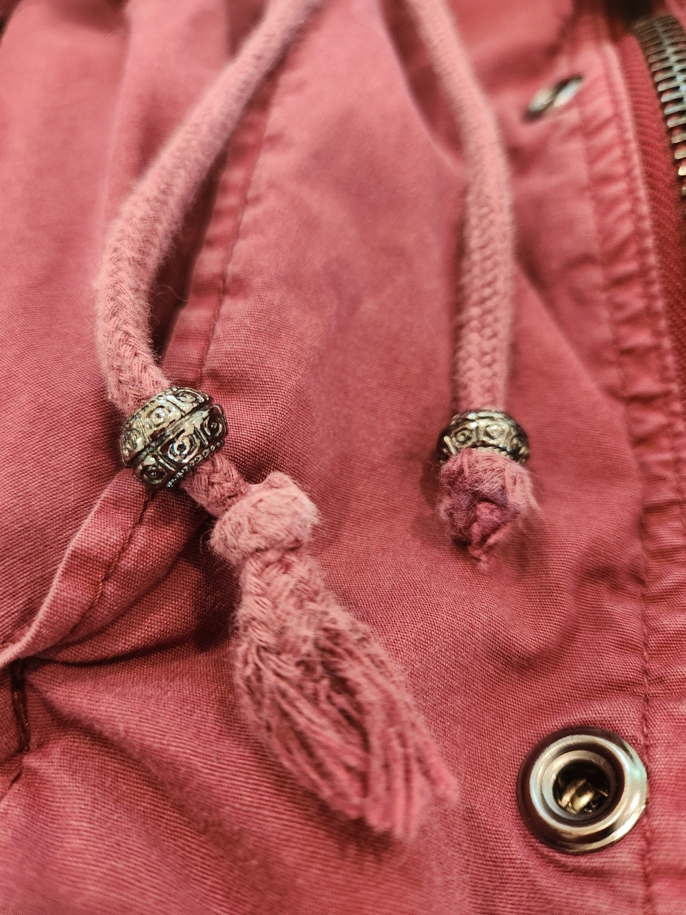 Marrakech Nola Cotton Maroon Utility Jacket with Interior Waist Drawcord - Picture 10 of 10